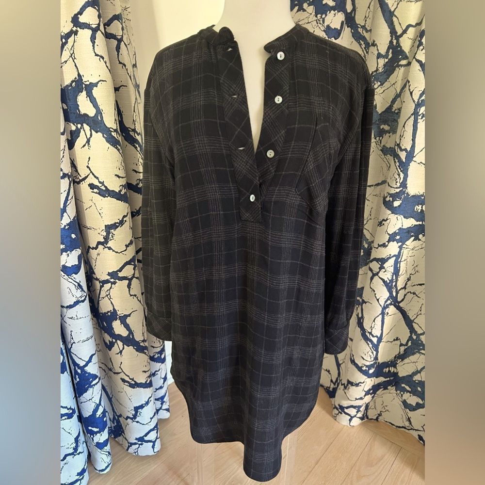 Ulla Johnson Plaid Shirt Dress, Size 2 = USA M